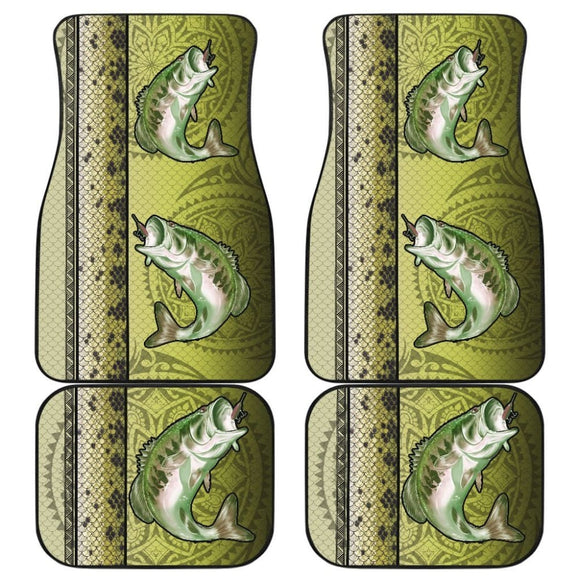 Largemouth Bass Fish Scale Pattern Fishing Car Floor Mats 182417 - YourCarButBetter