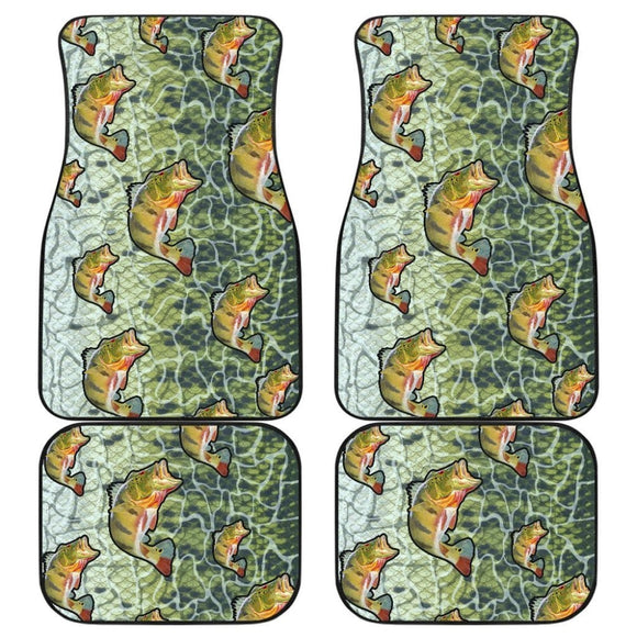 Largemouth Bass Fish Skin Pattern Fishing Car Floor Mats 182417 - YourCarButBetter