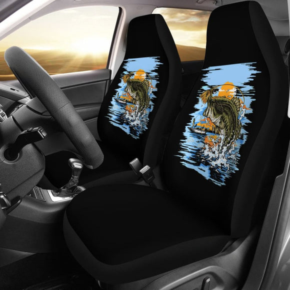 Largemouth Bass Fishing Car Seat Covers 210807 - YourCarButBetter