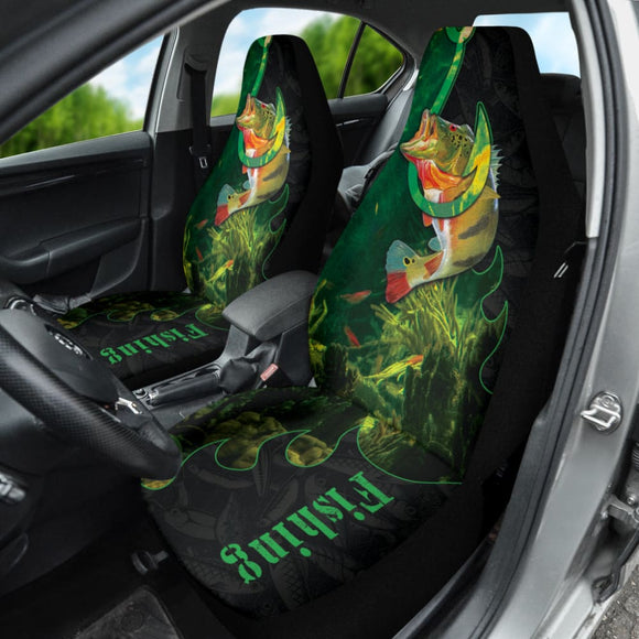 Largemouth Bass Fishing Hook Car Seat Covers 211101 - YourCarButBetter