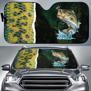 Largemouth Bass Fishing Jumping Car Auto Sun Shades 211101 - YourCarButBetter