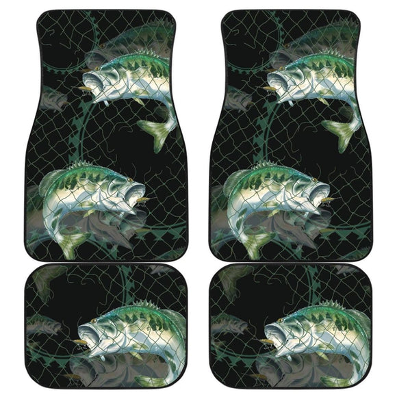 Largemouth Bass In The Net Fishing Car Floor Mats 182417 - YourCarButBetter