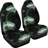 Largemouth Bass In The Net Fishing Car Seat Covers 182417 - YourCarButBetter