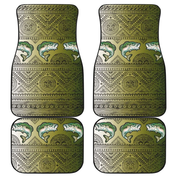 Largemouth Bass Skin Color Boho Pattern Fishing Car Floor Mats 182417 - YourCarButBetter