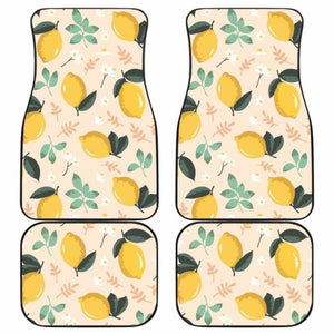 Lemon Flower Leave Pattern Front And Back Car Mats 103131 - YourCarButBetter