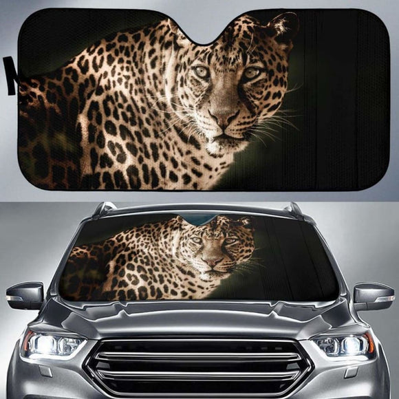 Leopard Dark Hd 4K Car Sun Shade 172609 - YourCarButBetter