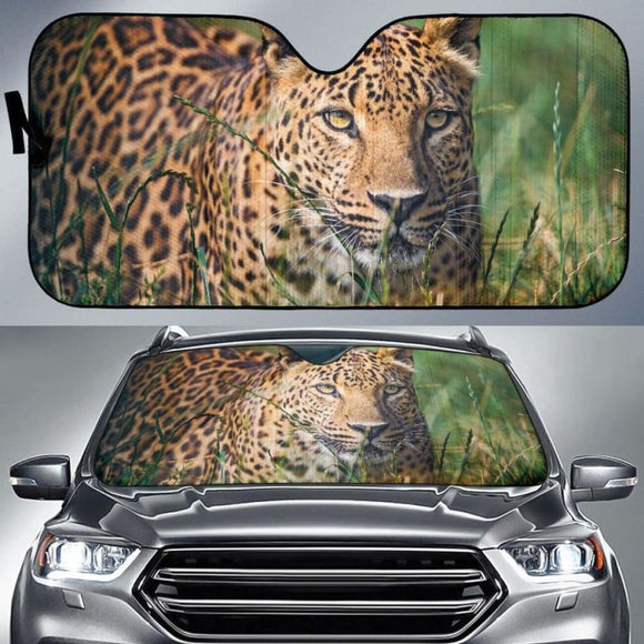 Leopard Grass Calm Hd 4K Car Sun Shade 172609 - YourCarButBetter