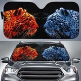 Leopard Ice Fire Car Sun Shades 172609 - YourCarButBetter