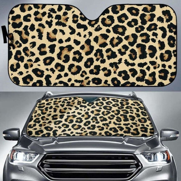 Leopard Print Design Pattern Car Auto Sun Shades 172609 - YourCarButBetter