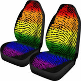 LGBT Fingerprint Pride Car Seat Covers 110424 - YourCarButBetter