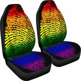 LGBT Fingerprint Pride Car Seat Covers 110424 - YourCarButBetter