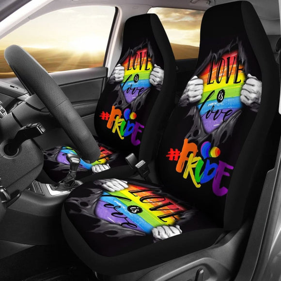 Lgbt - Love Is Love Car Seat Covers 101819 - YourCarButBetter