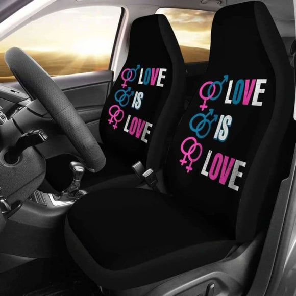 LGBT Pride Love Is Love Car Seat Covers 110424 - YourCarButBetter