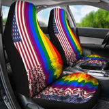 LGBT Pride Lovers Rainbow Flag Car Seat Covers 110424 - YourCarButBetter