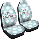 Light Blue Live Laugh Love Amazing Gift Ideas Car Seat Covers 212601 - YourCarButBetter