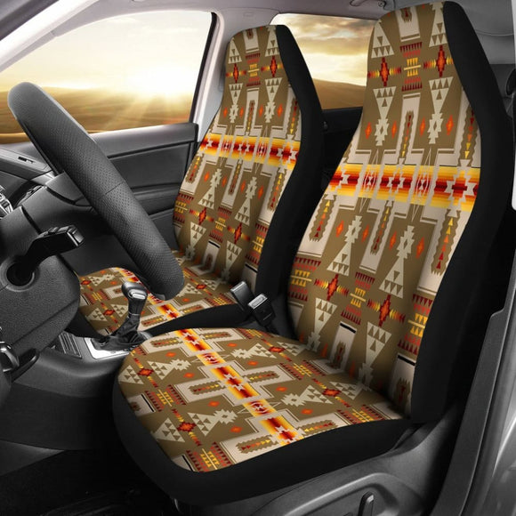 Light Brown Tribe Design Native American Car Seat Covers 093223 - YourCarButBetter