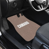 Light Gray Camaro White Letter Car Floor Mats 211004 - YourCarButBetter