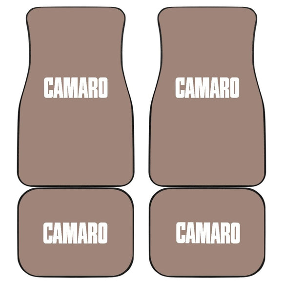 Light Gray Camaro White Letter Car Floor Mats 211004 - YourCarButBetter