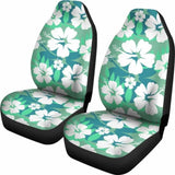 Light Green Teal Aloha Flowers Car Seat Covers 153908 - YourCarButBetter