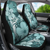 Light Green Teal Aloha Flowers Car Seat Covers 153908 - YourCarButBetter
