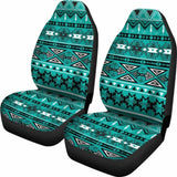 Light Green Teal Boho Aztec Car Seat Covers 105905 - YourCarButBetter