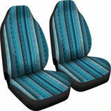 Light Green Teal Boho Stripes Decor Car Seat Covers 105905 - YourCarButBetter