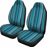 Light Green Teal Boho Stripes Decor Car Seat Covers 105905 - YourCarButBetter