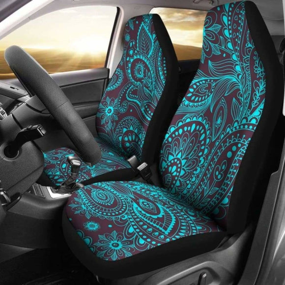 Light Green Teal Elegant Decor Car Seat Covers 105905 - YourCarButBetter