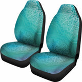 Light Green Teal Mandalas Car Seat Covers 105905 - YourCarButBetter