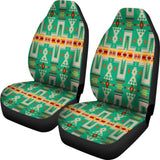 Light Green Tribe Design Native American Car Seat Covers 093223 - YourCarButBetter