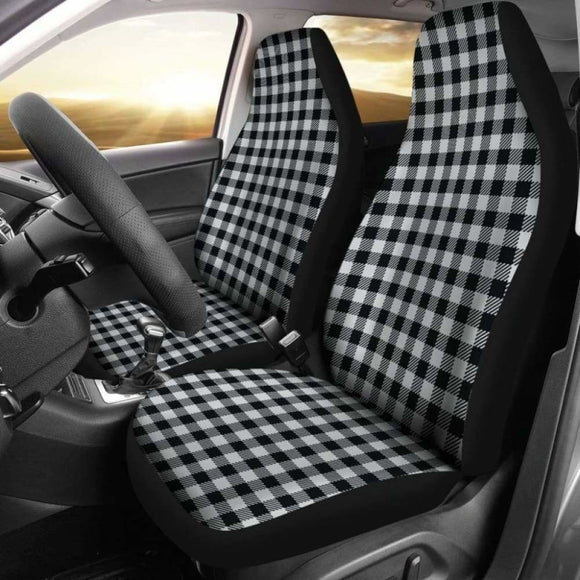 Light Grey Buffalo Plaid Car Seat Covers 105905 - YourCarButBetter