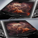Lions Cave Hunger Fight 4K Car Sun Shade 172609 - YourCarButBetter