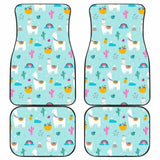 Llama Alpaca Cactus Leaves Pattern Front And Back Car Mats 102802 - YourCarButBetter