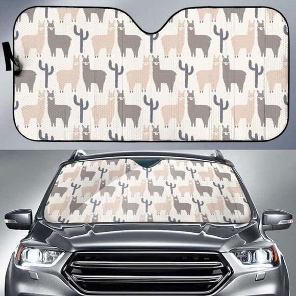 Llama Alpaca Pattern Car Auto Sun Shades 103406 - YourCarButBetter