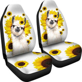 Llama Sunflower Custom Car Accessories Car Seat Covers 212403 - YourCarButBetter