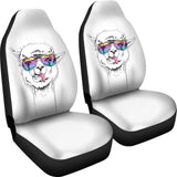 Llama With Glasses Printed Car Seat Covers 212403