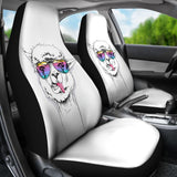 Llama With Glasses Printed Car Seat Covers 212403