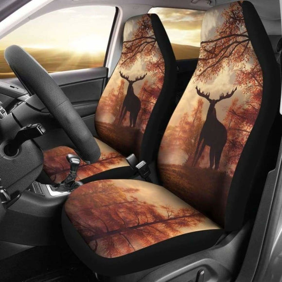Lonely Moose At Sunset Car Seat Covers 205017 - YourCarButBetter