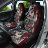 Love Couple Skull Rose Car Seat Covers 211001 - YourCarButBetter