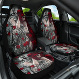 Love Couple Skull Rose Car Seat Covers 211001 - YourCarButBetter