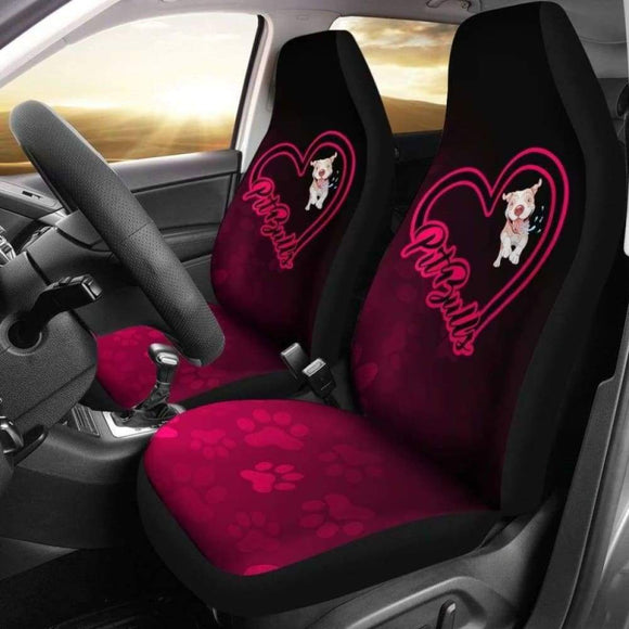 Love Pit Bull Car Seat Covers 113510 - YourCarButBetter