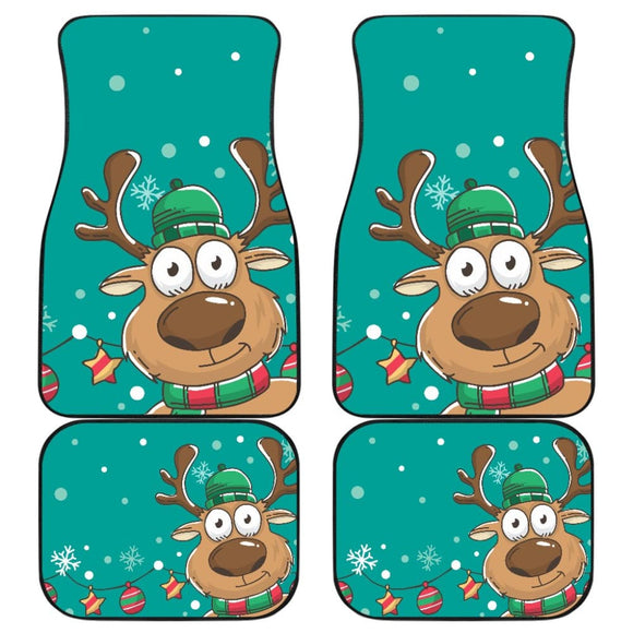 Lovely Reindeer Merry Christmas Holiday Car Floor Mats 210601 - YourCarButBetter