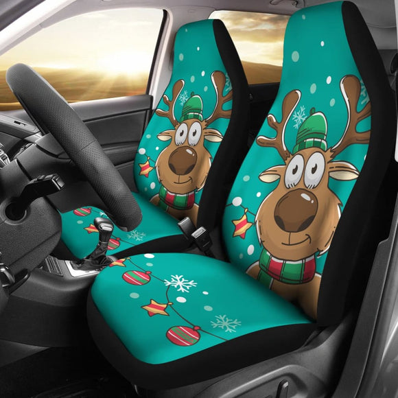 Lovely Reindeer Merry Christmas Holiday Car Seat Covers 210601 - YourCarButBetter