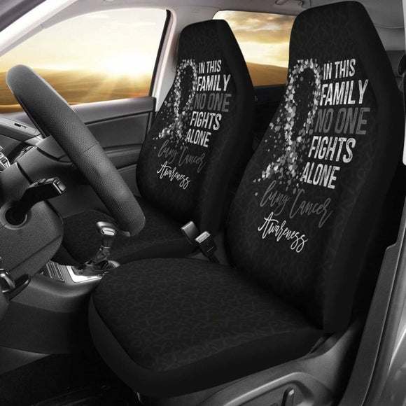 Lung Cancer No One Fights Alone Car Seat Covers 210101 - YourCarButBetter