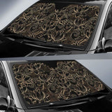 Luxurious Gold Lotus Waterlily Black Background Car Auto Sun Shades 460402 - YourCarButBetter