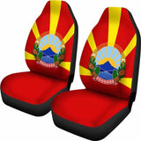 Macedonia Flag Car Seat Cover Coat Of Arms Amazing 105905 - YourCarButBetter