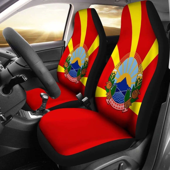 Macedonia Flag Car Seat Cover Coat Of Arms Amazing 105905 - YourCarButBetter