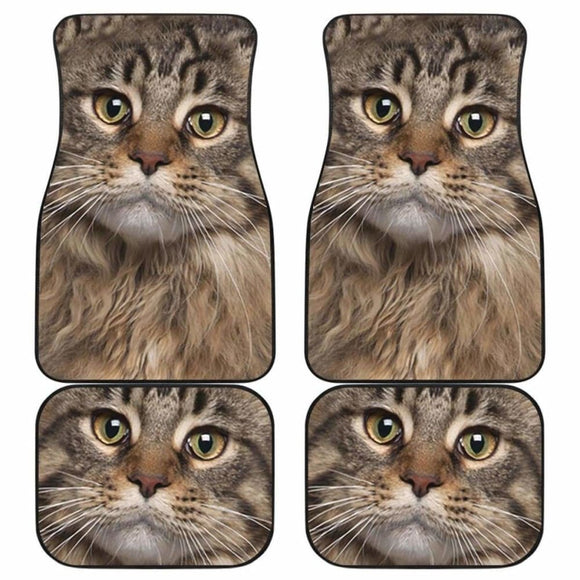 Maine Coon Cat Car Floor Mats Funny Cat Face 112428 - YourCarButBetter