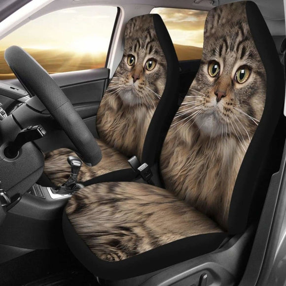 Maine Coon Cat Car Seat Covers Funny Cat Face 112428 - YourCarButBetter