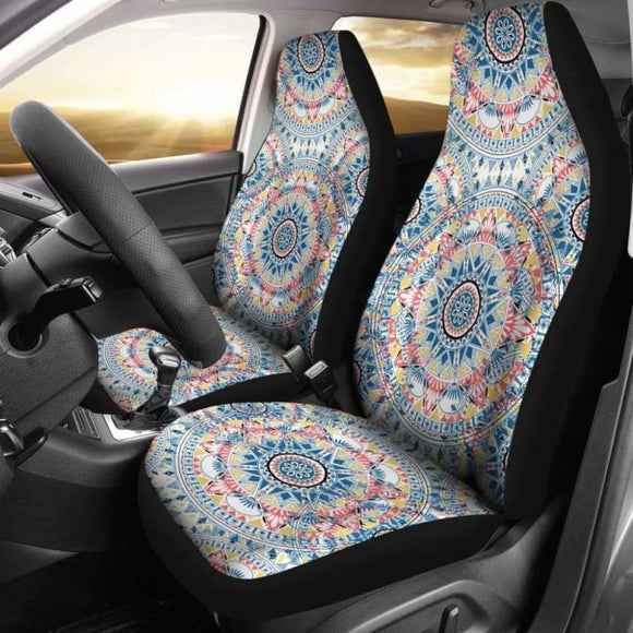 Mandala Blue Red Car Seat Covers 105905 - YourCarButBetter
